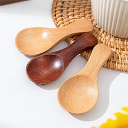 Disposable Flatware Spoon Daily Use Salt Scoop Tiny Wooden Spoons Condiment Scoops Portable Tea Seasoning