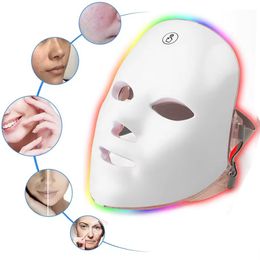 Máscara de LED facial 7 cores terapia de fótons LED beleza máscara rejuvenescimento em casa levantando o dispositivo de beleza clareador
