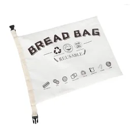 Storage Bags Reusable Cotton Bread 17" X 12" White Food Bag Buckle Design Fresh Keeping Waterproof