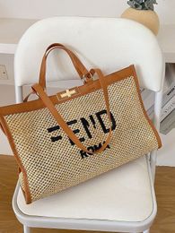 Totes Luxury New Straw Bag Weaving Summer Skeleton Shopping Bag Ladies Shopping Large Bag Large Capacity