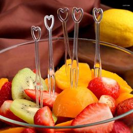 Forks 150 Pcs Mini Fruit Fork Disposable Plastic For Party BBQ Sticks Picks Skewer Set Cake Kitchen Tools