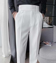 Men039s Suits Blazers British Style Men Business Casual Solid Color Trousers Male High Waist Straight Dress Pants Quality Sli6349651