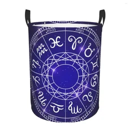 Laundry Bags Basket Zodiac Wheel Space Cloth Folding Dirty Clothes Toys Storage Bucket Household