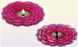 2pcsDancing Fan Peony Flower Dance Hand Square Performance Props Eventail a Main Abanico Para Boda De Mano 2205055937969