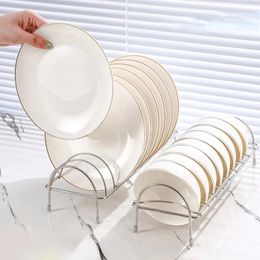 Kitchen Storage Stainless Steel Dish Drying Rack Plate And Bowls Organiser Sink Tableware Drainer Holder Cabinet Dinnerware Stand 1 Pcs