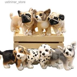 Stuffed Plush Animals Cute Plush Dog Toys Lifelike Stuffed Dog Pet Plush Real Life Animal Dolls Simulated Bulldog Chihuahua Husky Doggy Toys for Kids L47