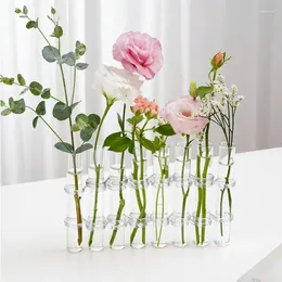 Vases Hinged Flower Vase Glass Tube Creative Plant Holder For Living Room Office Corridor Study Bedroom Dining Table Home Decor