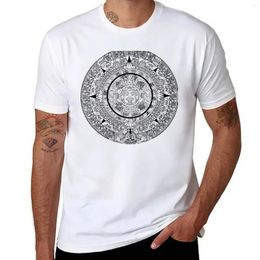 Men's Polos Aztec Calendar T-shirt Blacks Oversized T Shirts For Men Graphic