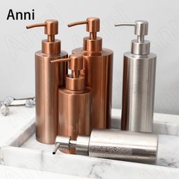 Liquid Soap Dispenser Creative Stainless Steel Shampoo Bottle Nordic Modern Shiny Matte Metal Restroom Bathroom Decoration Accessories