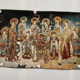 Tapestries Tibet Silk Embroidery Welcome Goddess Of Warstatue Thangka Painting Mural