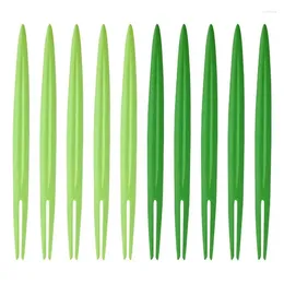 Forks Fruit Fork Picks 10PCS Portable For Cake Dessert Creative Bamboo Leaf Shape Home Party Supplies