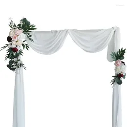 Decorative Flowers 2pcs Artificial Customiz Wedding Backdrop Wreath Decor Welcome Card Sign Corner Wall Props Arrange Arch Fake Flower Row