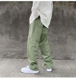 Men's Pants Spring Autumn Straight Loose Green Jeans For Men And Women