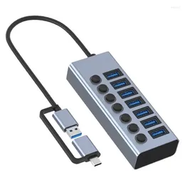 USB3.0 Hub Type C Adapters USB Device For Laptops Wide Compatibility