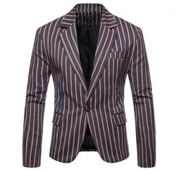 Men039s Suits Blazers 2021 Autumn European Code Striped Casual Suit Men Jacket Blazer Man Large Size XXXL2826324