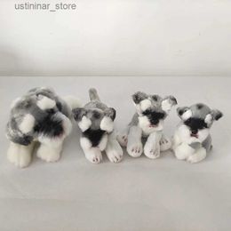 Stuffed Plush Animals 24cm 9 1/2 inch Cute Small Schnauzer Puppy Lifelike Plush Toy Adorable Dog Soft Stuffed Animal Kids Doll for Children Photo Prop L47