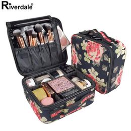 Rose Flower Professional Makeup Case Full Beautician Travel Suitcase For Manicure Need Women Cosmetic Bag Organizer For Female249c