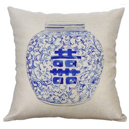 Pillow Blue And White Vase Chair Pillowcase