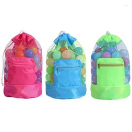 Storage Bags Foldable Beach Pouch Tote Bag Kid Mesh Large Capacity Travel Toy Sand Organizer Net Backpack Portable