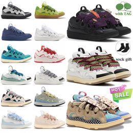 Designer Curb Sneakers heels office lavines shoes Laceup Extraordinary Luxury Embossed Leather Trainers Calfskin Rubber Nappa Platform sneakers womandress