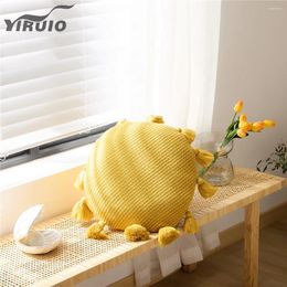 Pillow YIRUIO Cute Tassel Decorative For Sofa Fluffy Soft Acrylic Knitted Yoga Floor Round Throw Kawaii Bed Decor