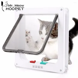 Cat Carriers Hoopet Flap Door With 4 Way Security Lock Smart Pet For Dog Kitten Controllable Switch Direction Supplies