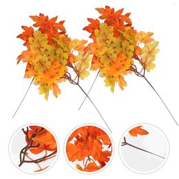 Decorative Flowers 4 Pcs Cuttings Fall Leaves Halloween Props Autumn Artificial Pick Plastic Decoration Home