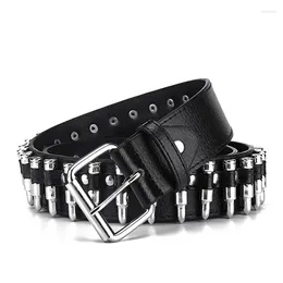 Belts GAOKE Hollow Decoration Belt Fashion Ladies Leather Studded Gift Man's Goth Rock Wild Adjustable Women Punk Black