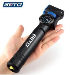 Beto Bike Pump 120psi Big Gauge Bicycle Pump Road Mountain Bike Pumps Tire Air Inflator Hi-Volume/Pressure Portable Cycling Pump 240410