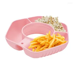 Plates Silicone Snack Ring Portable Bowls For French Fries Tumblers Potato Chips Tray Entertaining Eating Supplies Hiking