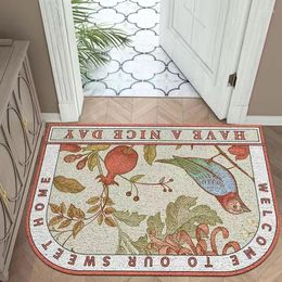 Carpets European Flowers PVC Entrance Doormat Anti Wear Vintage Anti-Slip Bathroom Carpet Rug Letter Print Hallway Welcome Door Mat