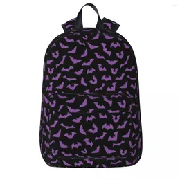 Backpack Purple Bats Pastel Goth Candy Backpacks Boy Girl Bookbag Students School Bag Travel Rucksack Shoulder Large Capacity