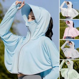 Racing Jackets Sun Protective Clothing Flattering Protection Top Women's Anti-uv Sunscreen Jacket With Zipper Opening Hooded For Outdoor