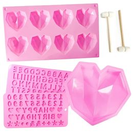 3D Cake Mold Heart Shaped Cake Chocolate Silicone Mold Silicone Baking Pan for Pastry Kitchen Baking Accessory Kitchen Utensils