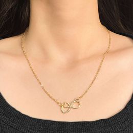 Infinite Symbol Necklace, Collarbone Chain, Simple Luxurious with Diamond Embellishments, Elegant Accessories, and Pendants