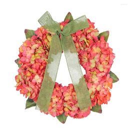 Decorative Flowers Hydrangea Wreath Thanksgiving Autumn Door Hanging Garland Wall Fall Harvest Festival Decoration