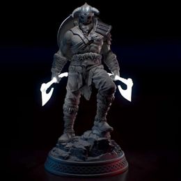 Anime Manga Viking God of War Resin Figure 1/24 Scale 90mm Overall Height Assembled Model Kit Unassembled Ama Unpainted Figurines Toys