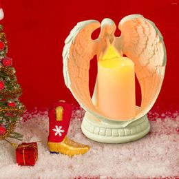 Candle Holders Luminous Angel Monument Micro Decoration Living Room Electronic Lamp Resin Technology