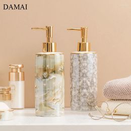 Liquid Soap Dispenser Golden Stroke Ceramic Creativity Painted Ice Texture Press Shampoo Bottle El Restroom Decorative Accessories