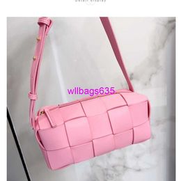 Leather Shoulder Bags BottegvVenet Designer Bags 2024 New Genuine Brick Woven Bag with High Quality Single Shoulder Underarm Bag Pink Versat have logo HBQ3OW