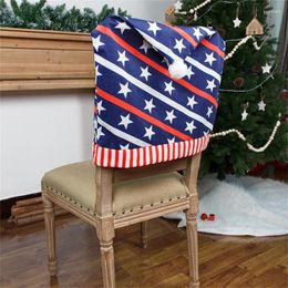 Chair Covers 4pcs Star American Dining Independence Day Restaurant Home Decorations Seats Protectors Party