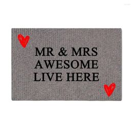 Carpets Mr & Mrs Awesome Live Here Doormat Outdoor Porch Patio Front Floor Christmas Halloween Holiday Rug Decor Home Door Mat