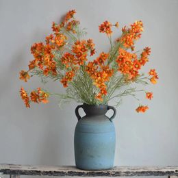 Decorative Flowers 29.5" Orange Artificial Cosmos Branch Faux Fall Flower Stem Fake Centerpieces | DIY Floral Wedding Decors
