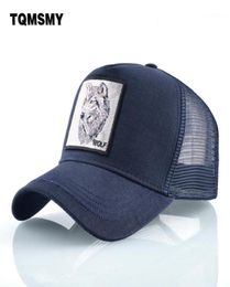 Embroidery Wolf pattern caps for mem Cotton Breathable Mesh Baseball Cap women Snapbk Hip Hop cap Sun visor Bone Gorras18841658