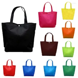 Storage Bags Reusable Shopping Bag With Button Foldable Durable Non-Woven Tote Handbag Grocery Eco Friendly