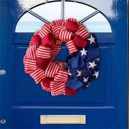 Decorative Flowers Independence Day Patriotic Wreath American Flower Garland Decorations For Wreaths