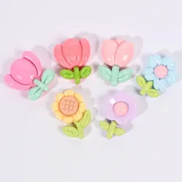 Decorative Figurines 20Pcs Simulation Cute Flower Flatback Resin Cabochon Scrapbooking Fit Phone Deco Parts DIY Jewelry Making Accessories