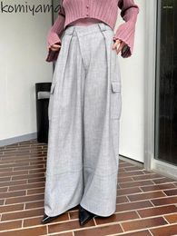 Women's Jeans Fall Wide Leg Denim Pants Japan High Wasit Cargo Vintage Moda Straight Pantalones Mujer Casual Pockets Womens Clothing