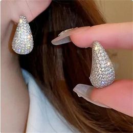 Water Drop Earrings Elegant Women Women's Fashion JJewelry 14K Gold Plated Luxury Zircon Wedding Party Accessories's