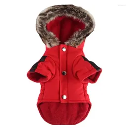 Dog Apparel Warm Winter Coat Cozy Windproof Reversible Jacket Hoodie Vest Cold Weather Clothes Outerwear For